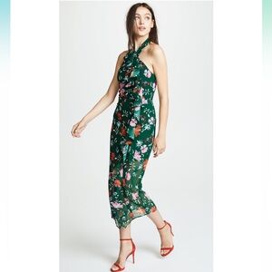 C/Meo Collective Women’s Elude Ruffle Detail Halter Midi Dress with Slit XXS